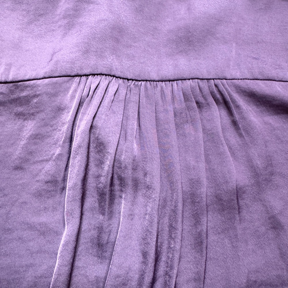 Simply Vera Vera Wang Purple Short Sleeve High Low Blouse Top XL RN 73277 - Picture 9 of 10